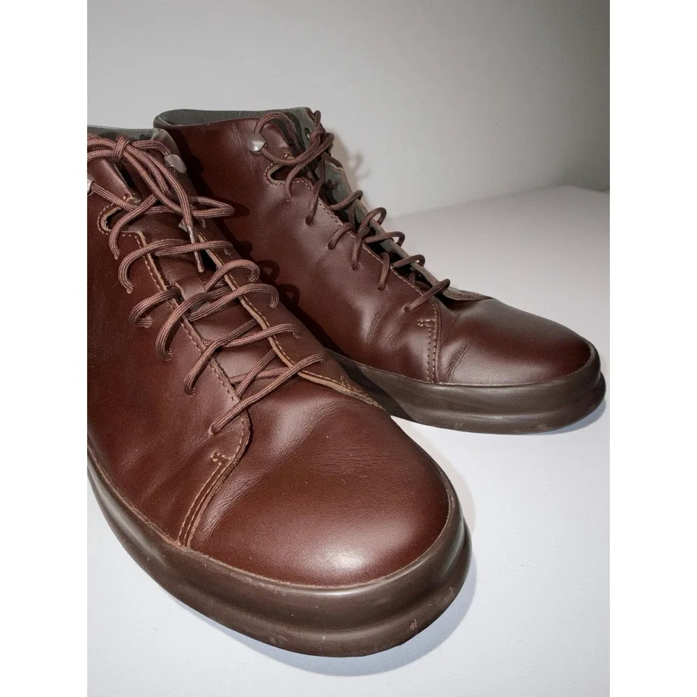 Camper Chasis Leather Ankle Boots - Men's Size EU 46 / US 13 - All Brown EUC